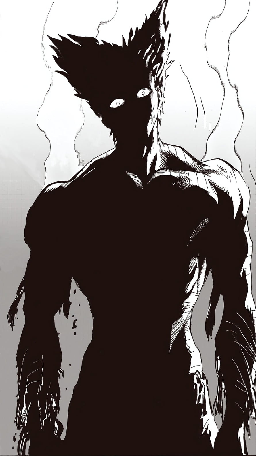Dark Shadowy Figure with Glowing Eyes Manga Style Illustration, Garou from, garou one punch man HD phone wallpaper