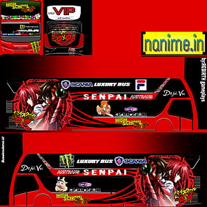 High School DxD Scania Luxury Bus Skin for Bus Simulator HD phone wallpaper