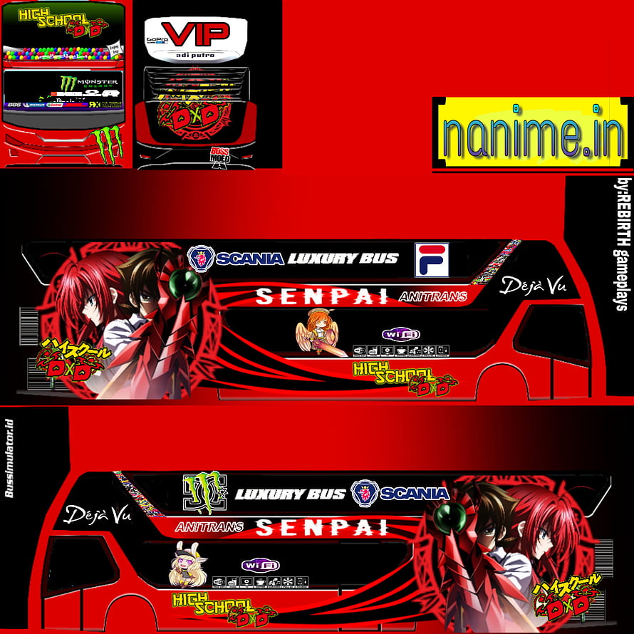 High School DxD Scania Luxury Bus Skin for Bus Simulator HD phone wallpaper