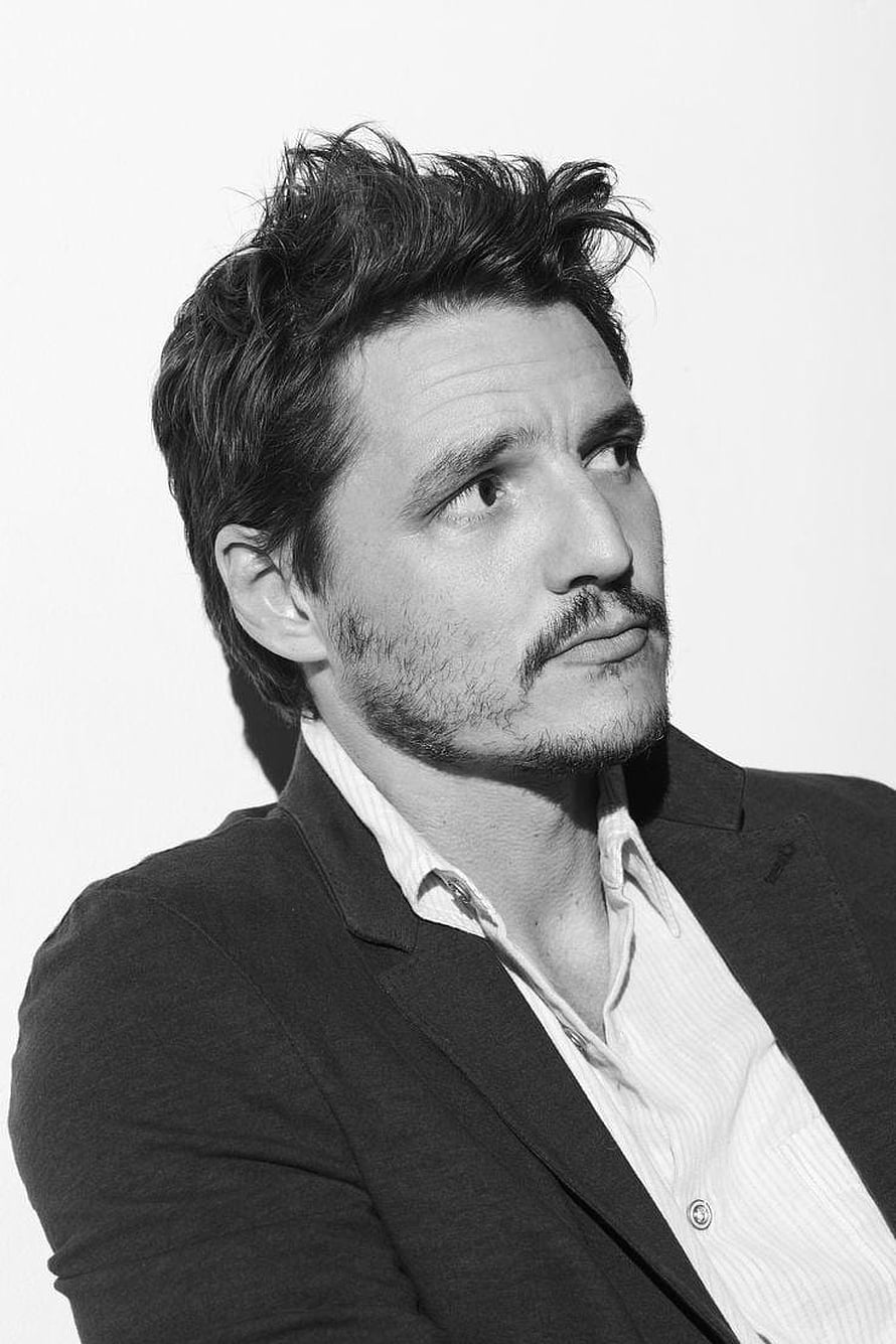 Pedro Pascal Black and White Portrait in Suit and Shirt HD phone wallpaper