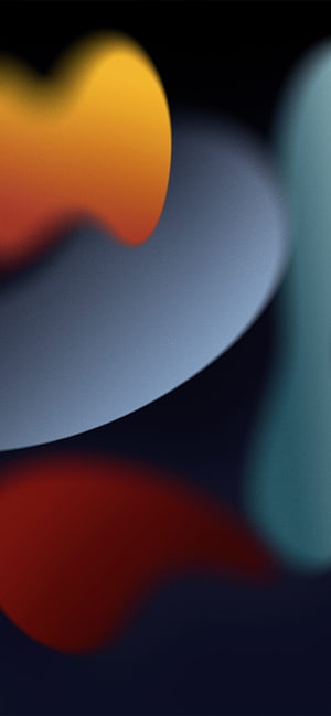 Abstract Blurred Shapes Wallpaper With Orange Blue And Red Gradients On Dark Background HD phone wallpaper