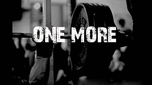 One More: Black and White Gym Motivational Poster with Barbell and Weight Plates HD wallpaper