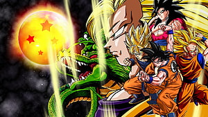 Dragon Ball Z Super Saiyan Goku Vegeta Gohan Piccolo Shenron Dragon Ball Anime Wallpaper HD wallpaper