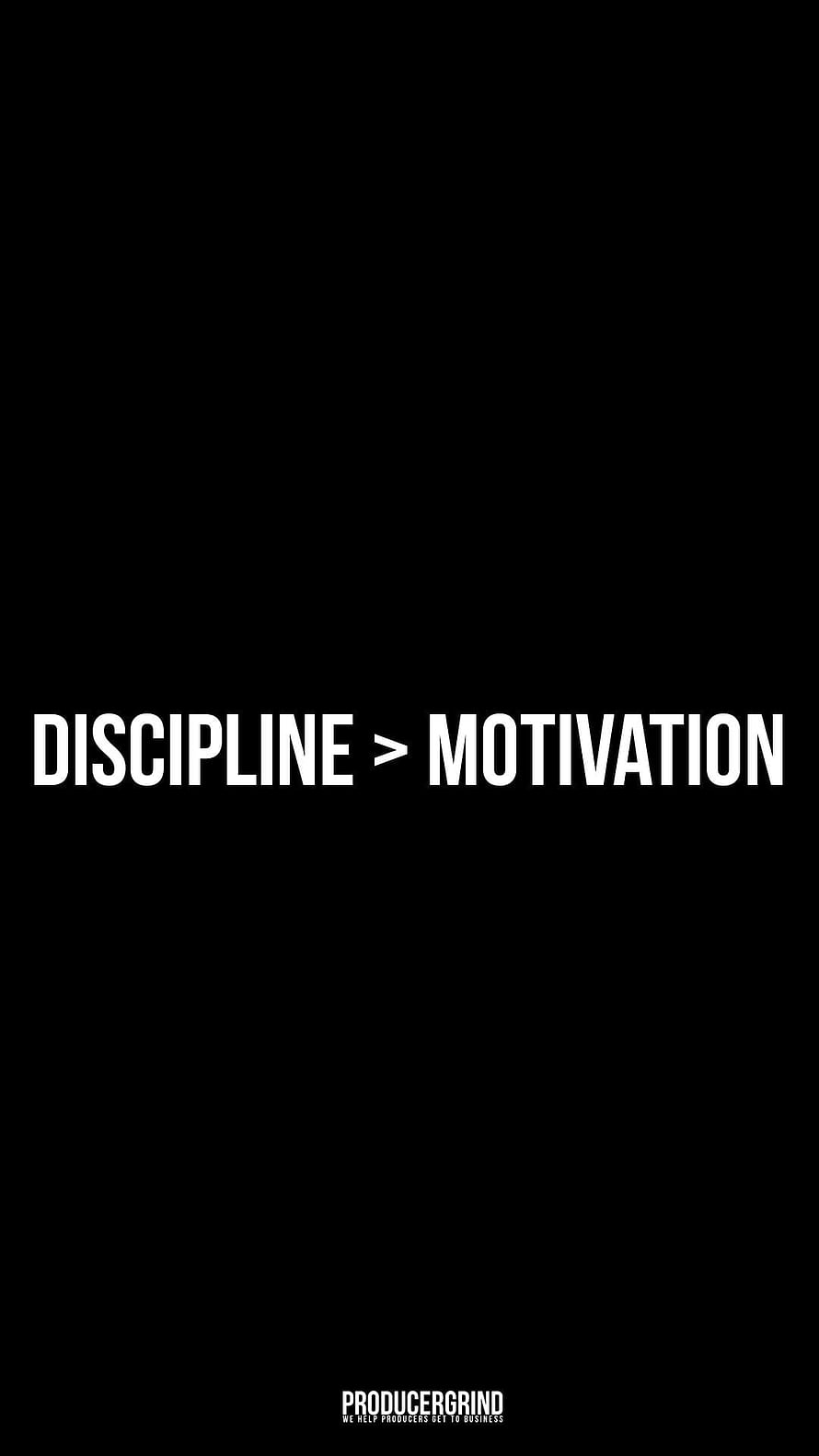Discipline Over Motivation Minimalist Black Quote Wallpaper HD phone wallpaper