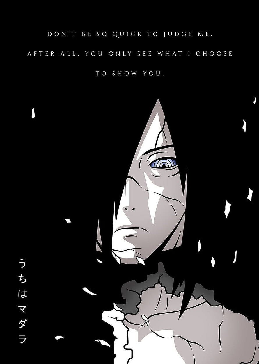 Madara Uchiha Anime Portrait With Rinnegan Eye And Quote HD phone wallpaper