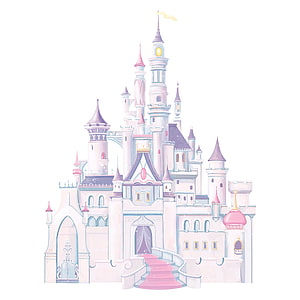 Dreamy Pastel Fairy Tale Castle Illustration With Pink Turrets And Magical Atmosphere HD phone wallpaper