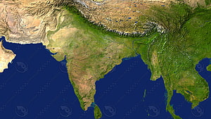 Satellite Topography Map of South Asia and the Indian Subcontinent HD wallpaper