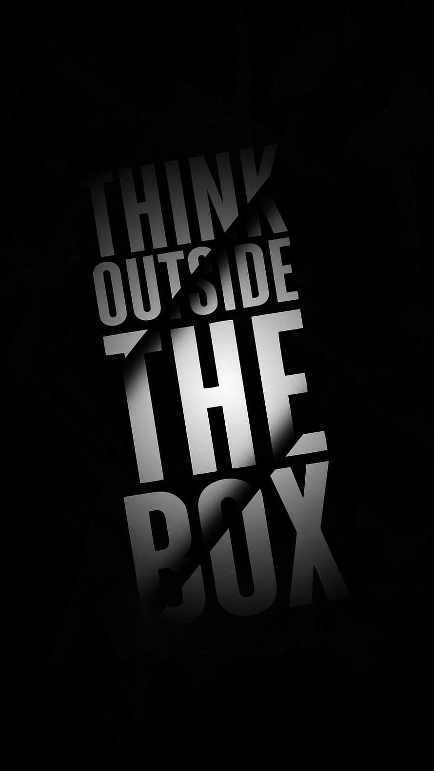 Bold Think Outside The Box Typography on Dark Background HD phone wallpaper