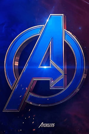 Avengers A Logo Emblem with Metallic Blue Finish and Cosmic Background HD phone wallpaper