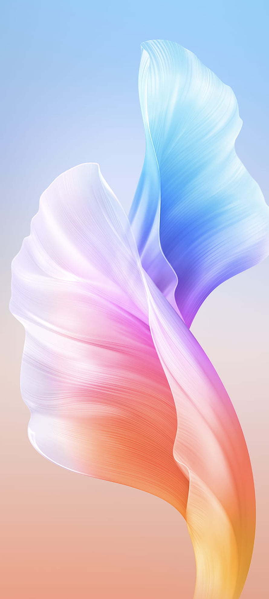 Abstract Flowing Ribbon Wallpaper With Pastel Gradient Colors HD phone wallpaper
