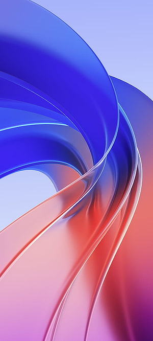 Abstract 3D Render of Flowing Blue and Pink Ribbons with Smooth Curves and Glossy Texture HD phone wallpaper