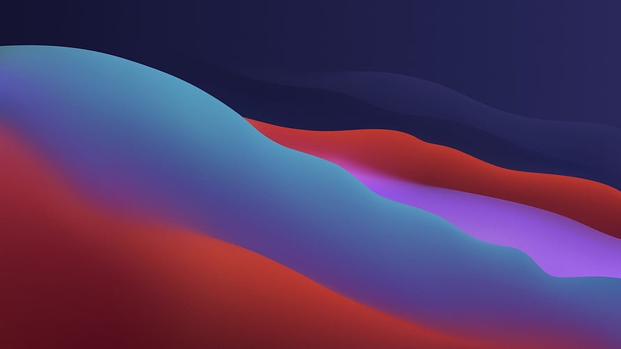 Abstract 3D Render of Flowing Red and Blue Waves on Dark Background HD wallpaper