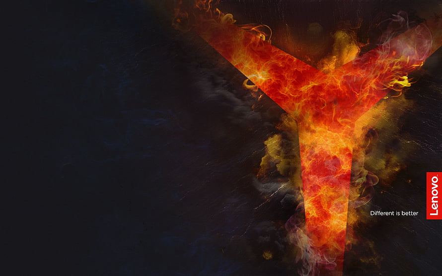 Lenovo IdeaPad Gaming Flame Logo on Dark Textured Background HD wallpaper