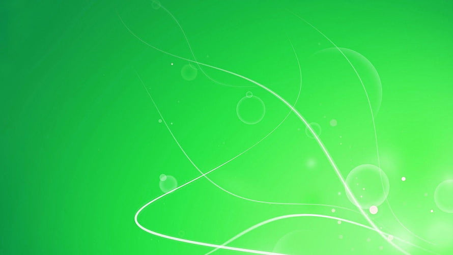 Vibrant Green Abstract Background with Flowing White Lines and Soft Bubbles HD wallpaper