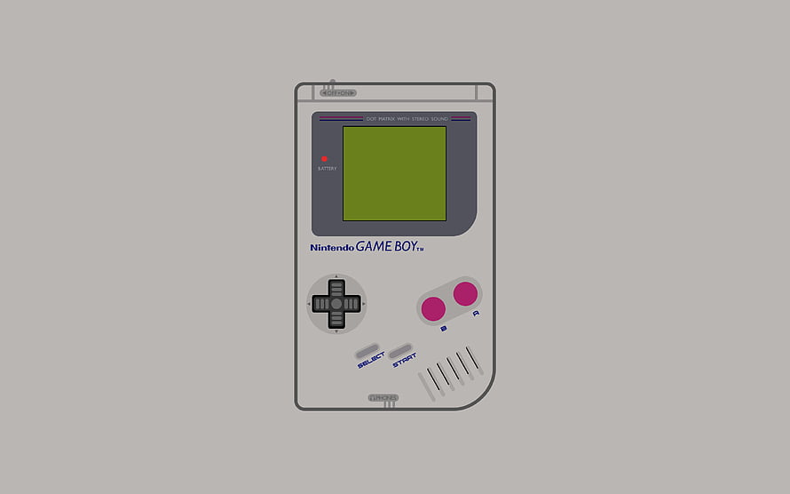 Classic Nintendo Game Boy Handheld Console with Green Screen and D-Pad HD wallpaper