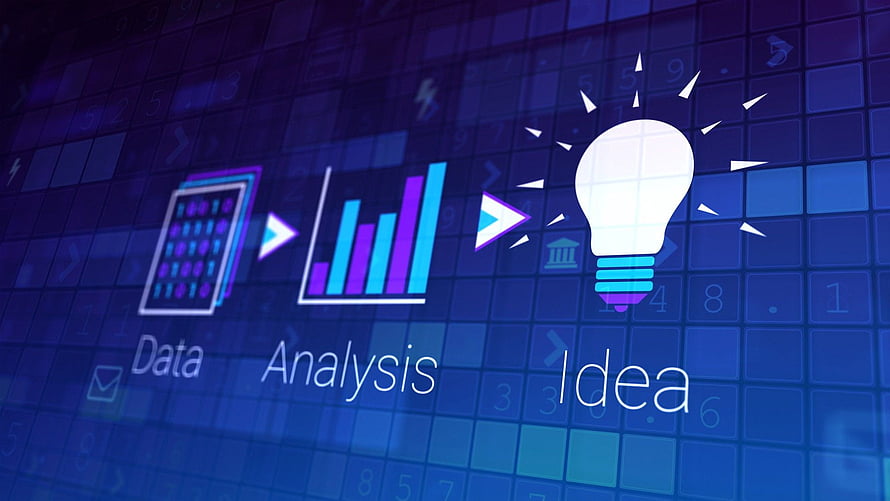 Data Analysis To Idea Business Concept With Calculator Chart And Lightbulb Icons On Digital Grid HD wallpaper