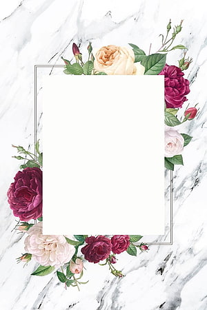 Elegant Floral Marble Background with Pink and Red Roses HD phone wallpaper