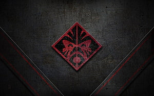 Dark Grunge Metal Background With Red Diamond Symbol And Diagonal Lines HD wallpaper