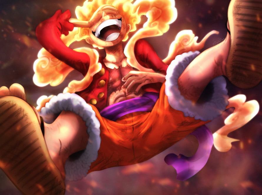 Luffy Gear 5 Nika Form in One Piece Anime Illustration HD wallpaper