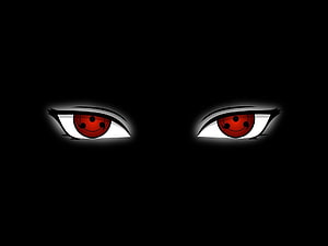 Sharingan Anime Eyes Wallpaper - Red Dojutsu Pattern on Black Background HD wallpaper