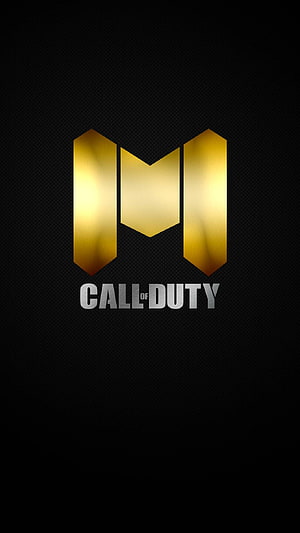 Call of Duty Mobile Gold Emblem Logo on Black Textured Background HD phone wallpaper