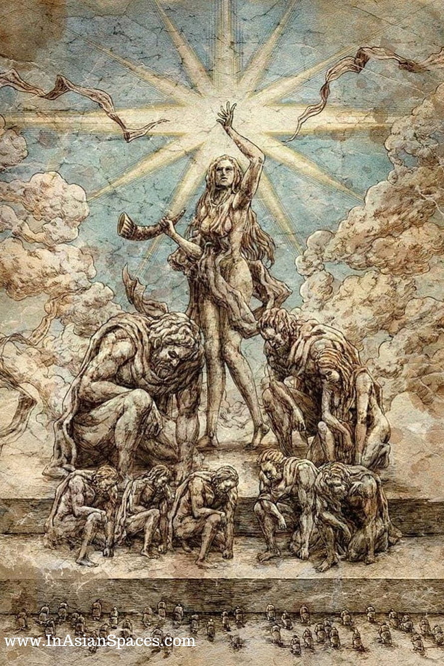 Ymir Fritz Standing Above Titans in Attack on Titan Illustration HD phone wallpaper