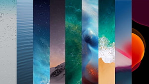 Collection of Apple iOS Default Wallpaper Strips Featuring Nature and Abstract Designs HD wallpaper