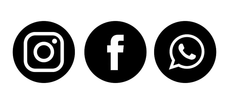 Minimalist Black Social Media Icons Set Featuring Instagram Facebook And WhatsApp Logos HD wallpaper