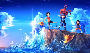 One Piece Luffy Sabo Ace Childhood Friends Adventure Wallpaper HD wallpaper