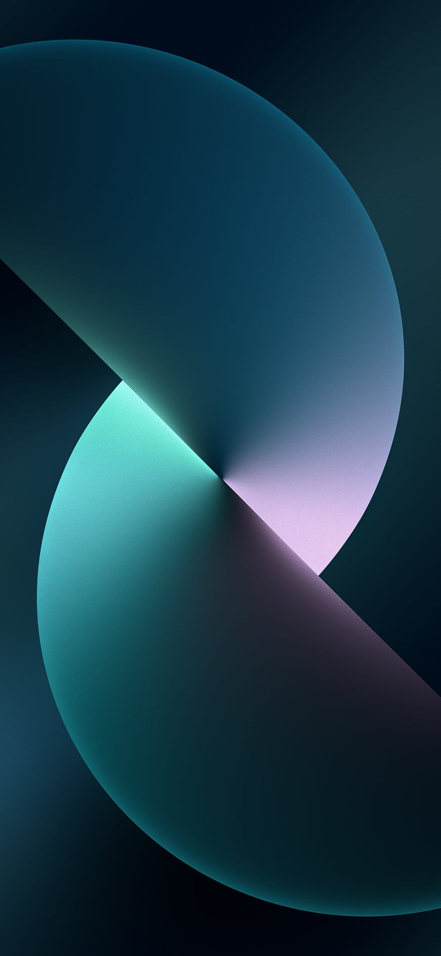 Abstract 3D Geometric Shapes With Smooth Teal And Purple Gradients On Dark Background HD phone wallpaper