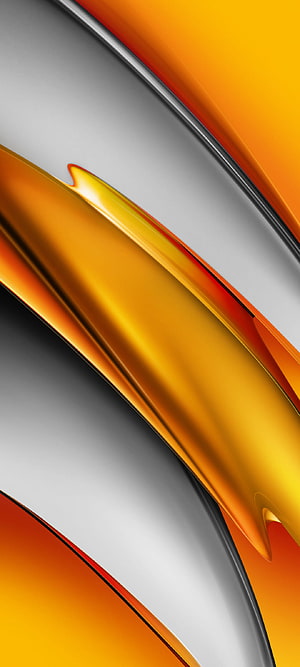Poco X3 Pro Abstract Orange and Silver Metallic 3D Wallpaper HD phone wallpaper