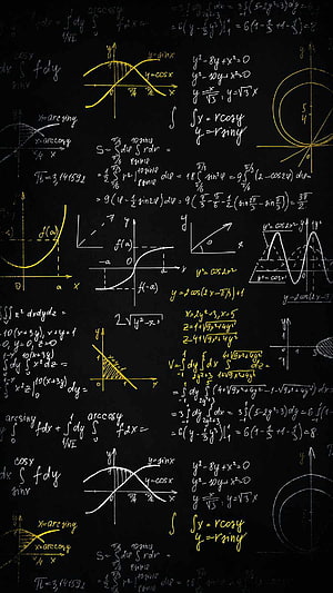 Mathematical Formulas and Graphs on Blackboard HD phone wallpaper