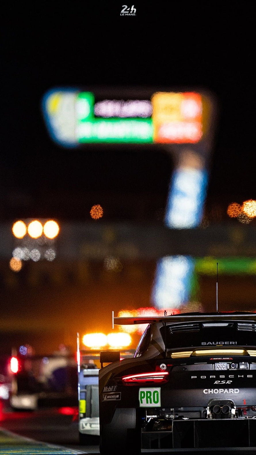 Porsche 963 RS R Le Mans 24 Hours Night Race Track Action HD phone wallpaper
