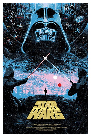 Star Wars Darth Vader Lightsaber Duel Art Print HD phone wallpaper