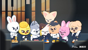 Stray Kids SKZOO Mascot Characters Group Illustration Wallpaper HD wallpaper