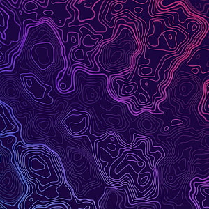 Abstract Neon Topographic Contour Lines on Dark Purple Background HD phone wallpaper