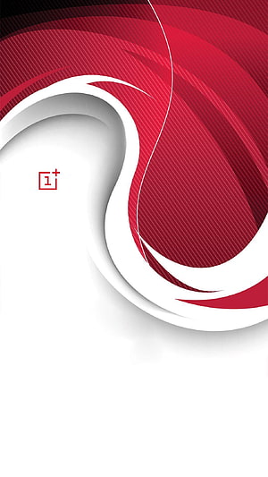 OnePlus One Minimalist Red and White Abstract Swirl Wallpaper HD phone wallpaper