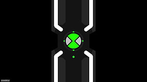 Ben 10 Omnitrix Watch Symbol Green and Black Minimalist Vector Art HD wallpaper
