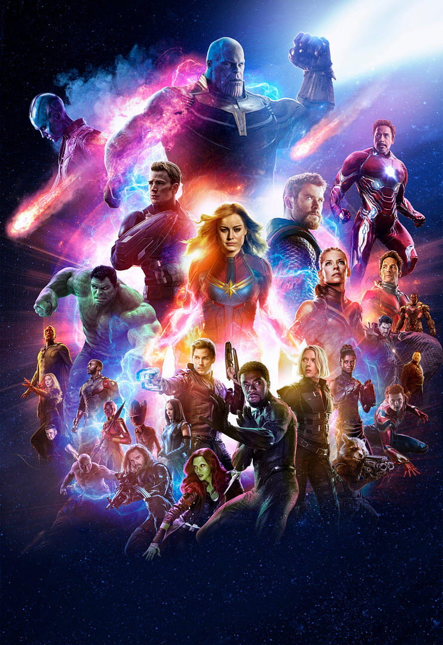 Avengers Endgame Official Poster Featuring Thanos and the Avengers HD phone wallpaper