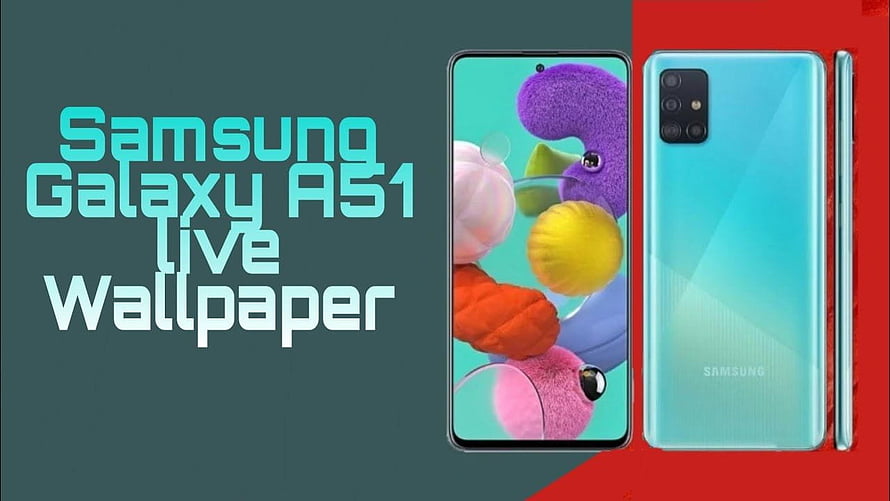 Samsung Galaxy A51 Smartphone Product Showcase with Colorful Abstract Screen HD wallpaper