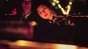 In the Mood for Love cinematic still with Wong Kar-wai's signature neon-lit night scene HD wallpaper