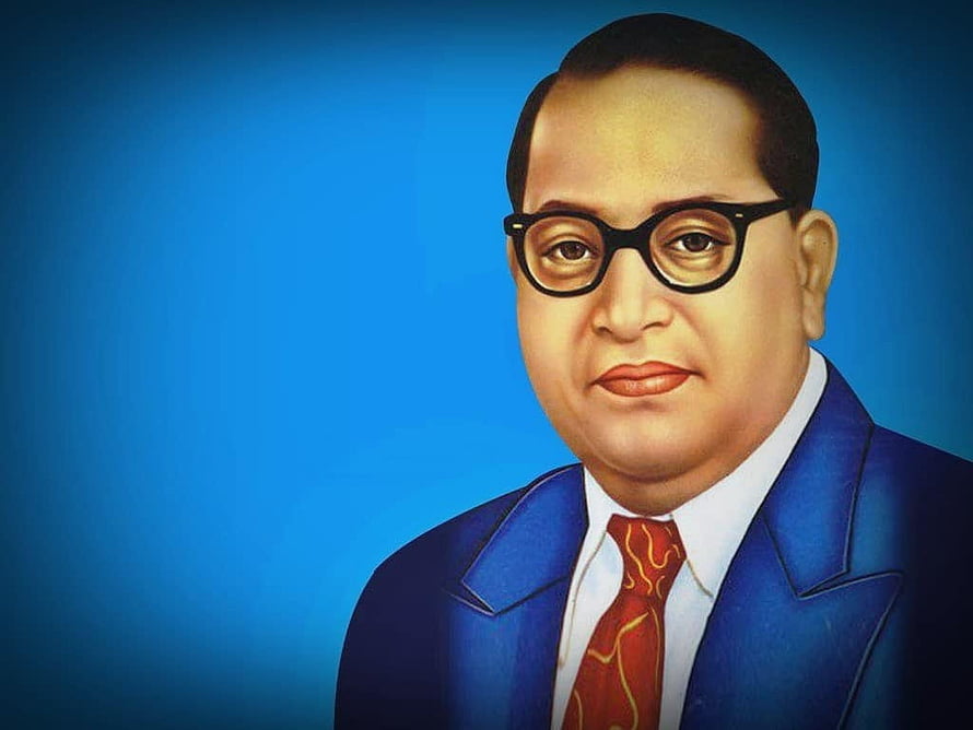 B R Ambedkar Portrait Illustration in Blue Suit and Red Tie HD wallpaper
