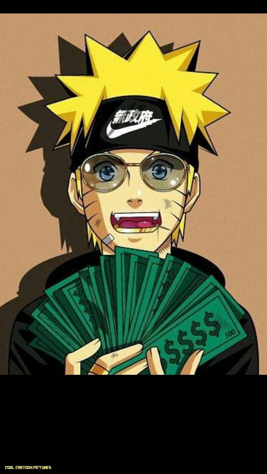 Naruto Uchiha Anime Character Holding Cash in Streetwear Style HD phone wallpaper