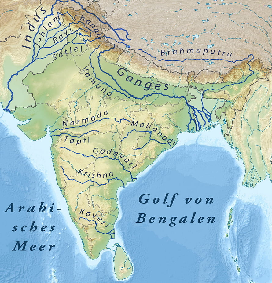 Physical Map of India Showing Major Rivers and Topography HD phone wallpaper