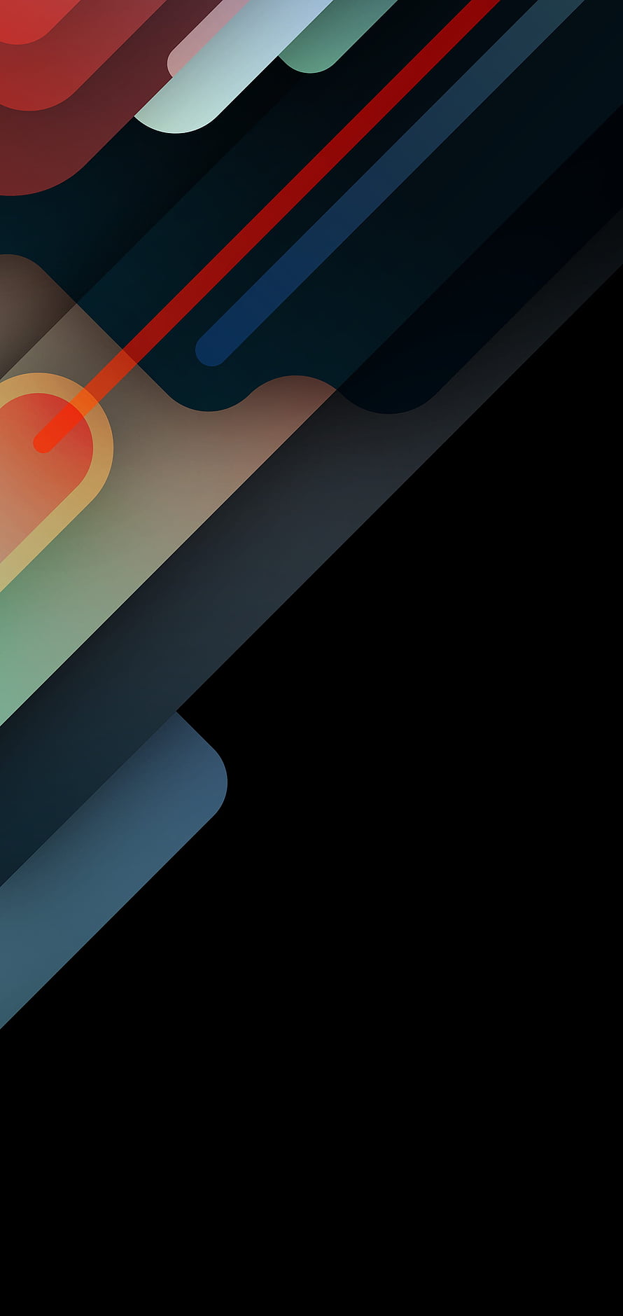 Abstract Geometric Shapes With Rounded Corners On Black Background HD phone wallpaper