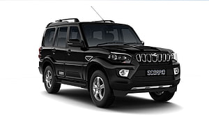 Black Mahindra Scorpio SUV Studio Shot on White Background HD wallpaper