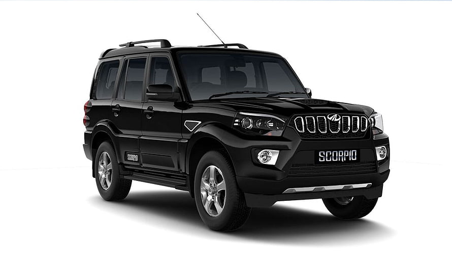 Black Mahindra Scorpio SUV Studio Shot on White Background HD wallpaper