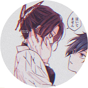 Emotional Anime Couple Illustration with Glitch Effect and Japanese Speech Bubble HD phone wallpaper