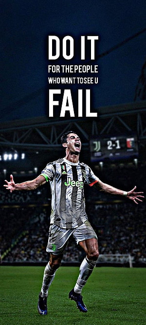 Cristiano Ronaldo Juventus Celebration Motivational Quote Wallpaper HD phone wallpaper
