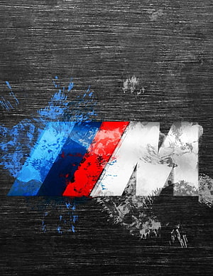 BMW M Power Logo on Dark Grunge Wood Texture Background HD phone wallpaper